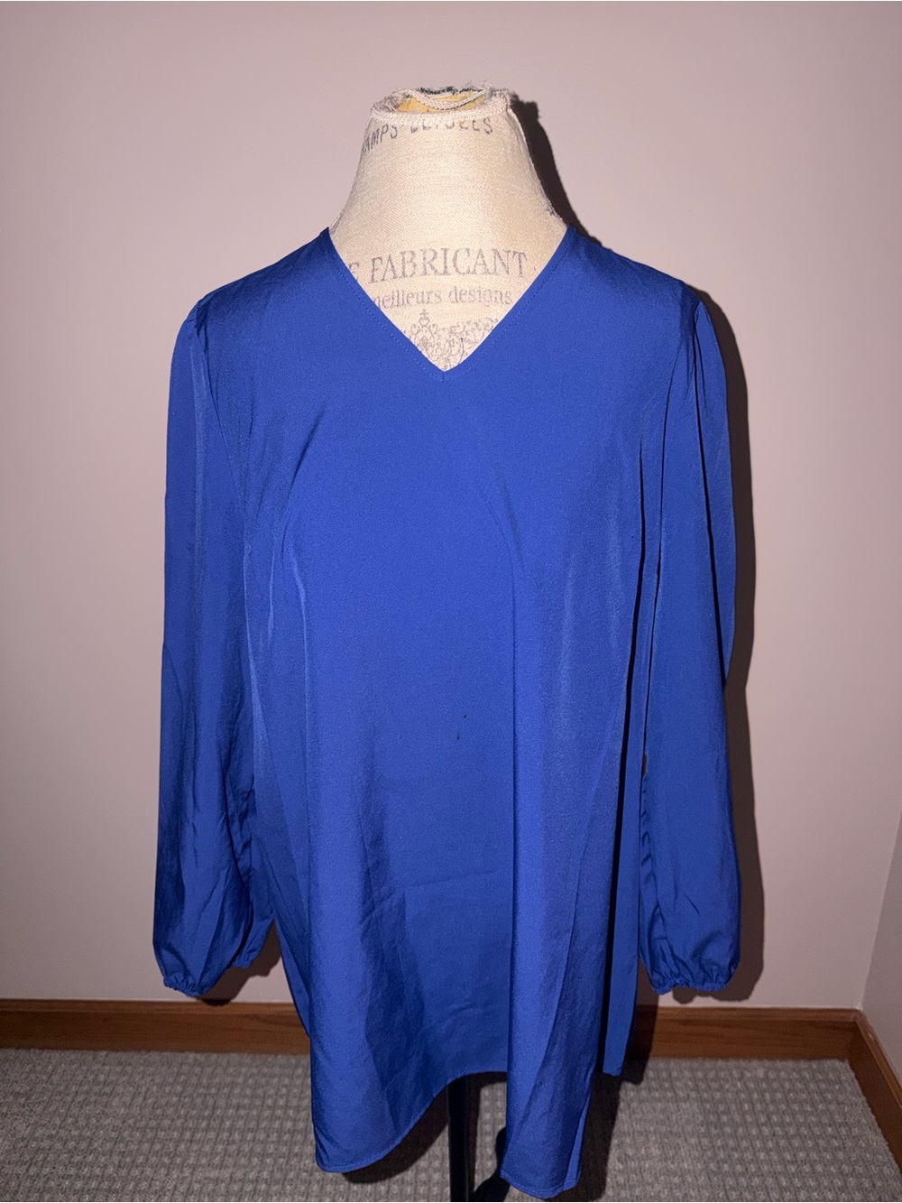 Blue v neck blouse